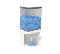 Dispenser di perline per bucato, supporto da parete per profumi, smacchiatore in polvere, in plastica trasparente, organizer per sali da bagno di riso, facile da montare, senza fori, 1500 ml, bianco