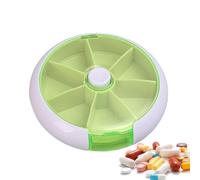 Dispenser di pillole settimanali - organizer per scatole rotonde, conservazione trasparente | scatola multiuso compatta per vitamine, integratori, medicinali, dolci, pillole di