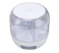 Dispenser di Riso, Cilindro Rotante a 360° Contenitore per Cereali Resistente all'umidità 6 Griglie con Coperchio e Misurino per Cereali Fagioli Neri Gialli Piccoli (10 kg)