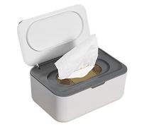 Dispenser di salviette, coperchio a prova di perdite, grigio, per bambini e uso domestico, contenitore per salviette umidificate