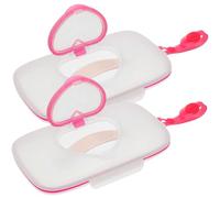 Dispenser di salviette per neonati da 2 pezzi 9x5 pollici Custodia per salviette da viaggio ricaricabili portatili in PP che mantengono la freschezza con cinturino riutilizzabile Comodo supporto