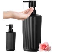 Dispenser di Sapone, 350ml Dispenser di Sapone in Vetro Nero Opaco, Dispenser Detersivo Piatti, Dispenser Sapone Liquido Ricaricabile, Moderno Dispenser di Sapone in Vetro con Pompa, per Cucina