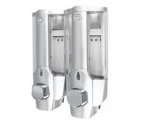 Dispenser di Sapone a Doppia Testa Argento Distributore di Liquidi a Pressa con Montaggio Parete per Uso Domestico in Hotel Dispenser Sapone in Bottiglia