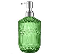 Dispenser di sapone a mano con, Dispenser di sapone in vetro da 13 Oz ricaricabile for multi liquidi cucina multicolore(Grn)