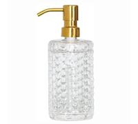 Dispenser di sapone a mano con, Dispenser di sapone in vetro trasparente con etichette for pompa antiruggine for cucina e bagno(C)