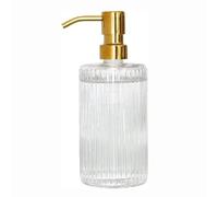 Dispenser di sapone a mano con, Dispenser di sapone in vetro trasparente con etichette for pompa antiruggine for cucina e bagno(Style 4)