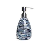 Dispenser di sapone a mosaico in vetro blu elegante dispenser di sapone per bagno durevole dispenser di sapone elegante per le mani per bagno arredamento moderno per la casa