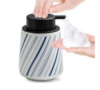 Dispenser Di Sapone, Arredamento bagno moderno dal design semplice a strisce in schiuma ceramica(Blue)