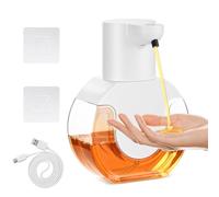 Dispenser di sapone automatico, 420 ml, a parete, con USB, ricaricabile, senza contatto, con sensore a infrarossi e 4 livelli regolabili IPX5, impermeabile per cucina e bagno