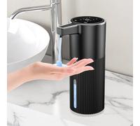 Dispenser di sapone automatico con sensore, erogatore di sapone elettrico da 400 ml con sensore, dosaggio a 4 livelli, batteria da 1800 mAh, montaggio a parete e dispositivo da pavimento, per bagno