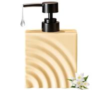 Dispenser Di Sapone, Bagno quadrato in ceramica liquido 11,5 once con pompa nera piatto ricaricabile arredo bagno moderno(Yellow)