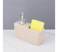Dispenser di Sapone con Porta Spugna Integrato, Organizer per Lavello E Pompa