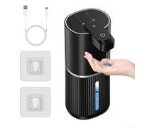 Dispenser di sapone con sensore di movimento, 380 ml, IPX5, impermeabile (liquido nero)