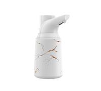 Dispenser di sapone con sensore intelligente, 4 livelli regolabili, dispenser di sapone liquido for lavamani senza contatto, tipo C, ricaricabile(Marble white)