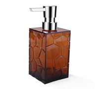 Dispenser di sapone da bagno di lusso, flacone con pompa manuale riutilizzabile, contenitore for gel doccia trasparente e liquido vuoto(Brown)