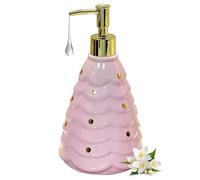 Dispenser di sapone da banco a forma di albero di Natale, bottiglia ricaricabile da 26 once dispenser di sapone liquido per le mani in ceramica (rosa)