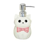Dispenser di sapone da banco a forma di gatto, dispenser per sapone per il corpo, ricaricabile, con pompa a mano, dispenser di sapone liquido per le mani (rosa)