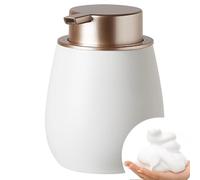 Dispenser di sapone da banco in ceramica con pompa in oro rosa, ricaricabile, per cucina, casa, bagno, decorazione moderna, dispenser di sapone liquido per mani (pompa oro bianco-rosa)
