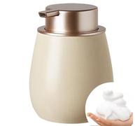 Dispenser di sapone da banco in ceramica con pompa in oro rosa, ricaricabile, per cucina, casa, bagno, decorazione moderna, dispenser di sapone liquido per mani (pompa beige-oro rosa)