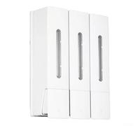 Dispenser di sapone da parete a 3 scomparti, 400 ml, per doccia, realizzato con materiale ABS resistente al calore per prestazioni di lunga durata (bianco)