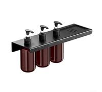 Dispenser di sapone da parete con griglia in acciaio inox, contenitore in plastica con facile monitoraggio del livello del sapone, installazione senza trapano con nastro adesivo o viti, etichette