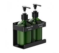 Dispenser di sapone da parete da 300 ml, bottiglia manuale per shampoo gel doccia, dispenser di liquidi ricaricabile ad angolo o piatto, per bagno e cucina (2 bottiglie)
