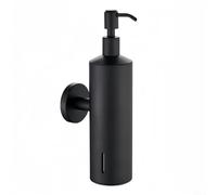 Dispenser di sapone da parete in acciaio inox per uso in bagno, resistente alla ruggine, con controllo preciso del sapone, adatto per gel doccia, shampoo e sapone liquido (nero)