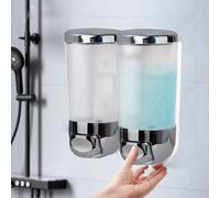Dispenser di sapone da parete per bagno d'hotel classico, flacone di sapone liquido in metallo cromato semplice a una o due teste, dispenser di sapone manuale per uso domestico, hotel e bagno 1 confez
