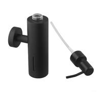 Dispenser di sapone da parete per shampoo e bagnoschiuma, materiale in acciaio inossidabile con grande capacità e coperchio facile da ricaricare (nero)