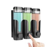 Dispenser di sapone da parete, ricaricabile e manuale, con 3 bottiglie, a prova di perdite, set da 3 bottiglie, per gel doccia, shampoo, sapone liquido in casa, cucina, hotel, ristorante