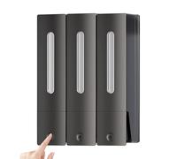 Dispenser di sapone da parete senza foratura, 3 x 400 ml, dispenser per sapone da parete, dispenser per gel doccia per bagno e cucina, detersivo manuale, balsamo e lozione, dispenser per sapone