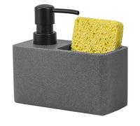 Dispenser Di Sapone, Detersivo con contenitore for spugna Pompa for stoccaggio da cucina for superfici in marmo Supporto a pressa di grande capacità for lavello Bagno Decorazione primaverile(Gray)