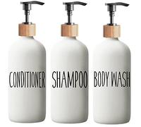 Dispenser di sapone, dispenser di sapone per lavello della cucina. Dispenser di sapone per le mani in vetro, decorazione moderna per casa colonica, per bagno, lavello della cucina (set doccia bianco