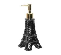 Dispenser Di Sapone For Bagno A Forma Torre Eiffel, Decorazione Da 7 Once, Grazioso Tocco Parigino, Flacone Con Pompa Ricaricabile In Ceramica(Black)