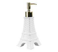 Dispenser Di Sapone For Bagno A Forma Torre Eiffel, Decorazione Da 7 Once, Grazioso Tocco Parigino, Flacone Con Pompa Ricaricabile In Ceramica(White)