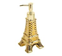 Dispenser Di Sapone For Bagno A Forma Torre Eiffel, Decorazione Da 7 Once, Grazioso Tocco Parigino, Flacone Con Pompa Ricaricabile In Ceramica(Gold)