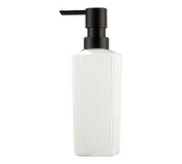 Dispenser Di Sapone For Bagno, Olio For Massaggi, 350 Ml, In Vetro, Ricaricabile, Trasparente, Portatile, A Prova Perdite, Riutilizzabile, Multifunzionale(White,Blake)