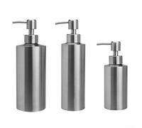 Dispenser di sapone in acciaio inox, con pompa rimovibile superiore, riutilizzabile, per bagno e cucina, colore argento, 250 ml/350 ml/550 ml (250 ml)