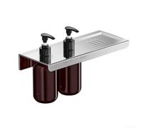 Dispenser di sapone in acciaio inox, montaggio a parete, con sensore automatico, pompa manuale per gel doccia, shampoo, finitura marrone moderna, capacità 300 ml (B)