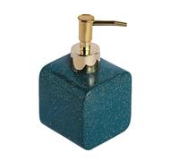 Dispenser di sapone in ceramica a cubo colorato, flacone ricaricabile for lozione e shampoo, for bagno e cucina, 330 ml, 1 pz.(Dark green)