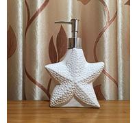 Dispenser di Sapone in Ceramica Bianca con Pompa d'Argento Creativo a Forma di Stella Marina Contenitore for lozione Vaso da 17 Once Bottiglia di Liquido Bagno for Ristorante
