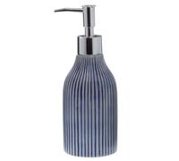 Spirella Dispenser di sapone Mykonos | Dispenser di sapone liquido | Porcellana | 300 ml | Amore lungo e robusto | Bianco Blu