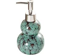 Dispenser di sapone in ceramica colorata con pompa, flacone ricaricabile da 330 ml for lozione e shampoo for doccia, mobile bagno, 8,5x16,5 cm, 1 pezzo(Green)