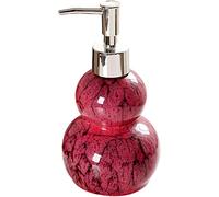 Dispenser di sapone in ceramica colorata con pompa, flacone ricaricabile da 330 ml for lozione e shampoo for doccia, mobile bagno, 8,5x16,5 cm, 1 pezzo(Red)