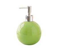 Dispenser di sapone in ceramica con pompa argentata, dispenser rotondo per lozioni, ricaricabile, per bagno dell'hotel, vuoto, riutilizzabile, barattolo a pompa per lozioni da bagno (verde)