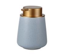 Dispenser di sapone in ceramica dal design affusolato, base stabile, dispenser manuale da banco for shampoo e bagnoschiuma cucina(Grey)
