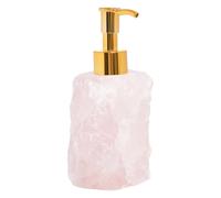 Dispenser di sapone in cristallo di quarzo rosa dispenser di sapone in cristallo di rocca con pompa in oro lucido dispenser di sapone in pietra naturale