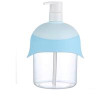 Dispenser di sapone in schiuma a forma di pinguino da 480 ml con pompa a pressione con una sola mano, corpo trasparente e bocca larga per ricariche rapide (blu)