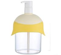 Dispenser di sapone in schiuma a forma di pinguino da 480 ml con pompa a pressione con una sola mano, corpo trasparente e bocca larga per ricariche rapide (giallo)