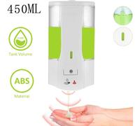 Dispenser di sapone in schiuma antigoccia, con sensore automatico per casa e ufficio, design salvaspazio a parete, capacità 450 ml, con sens